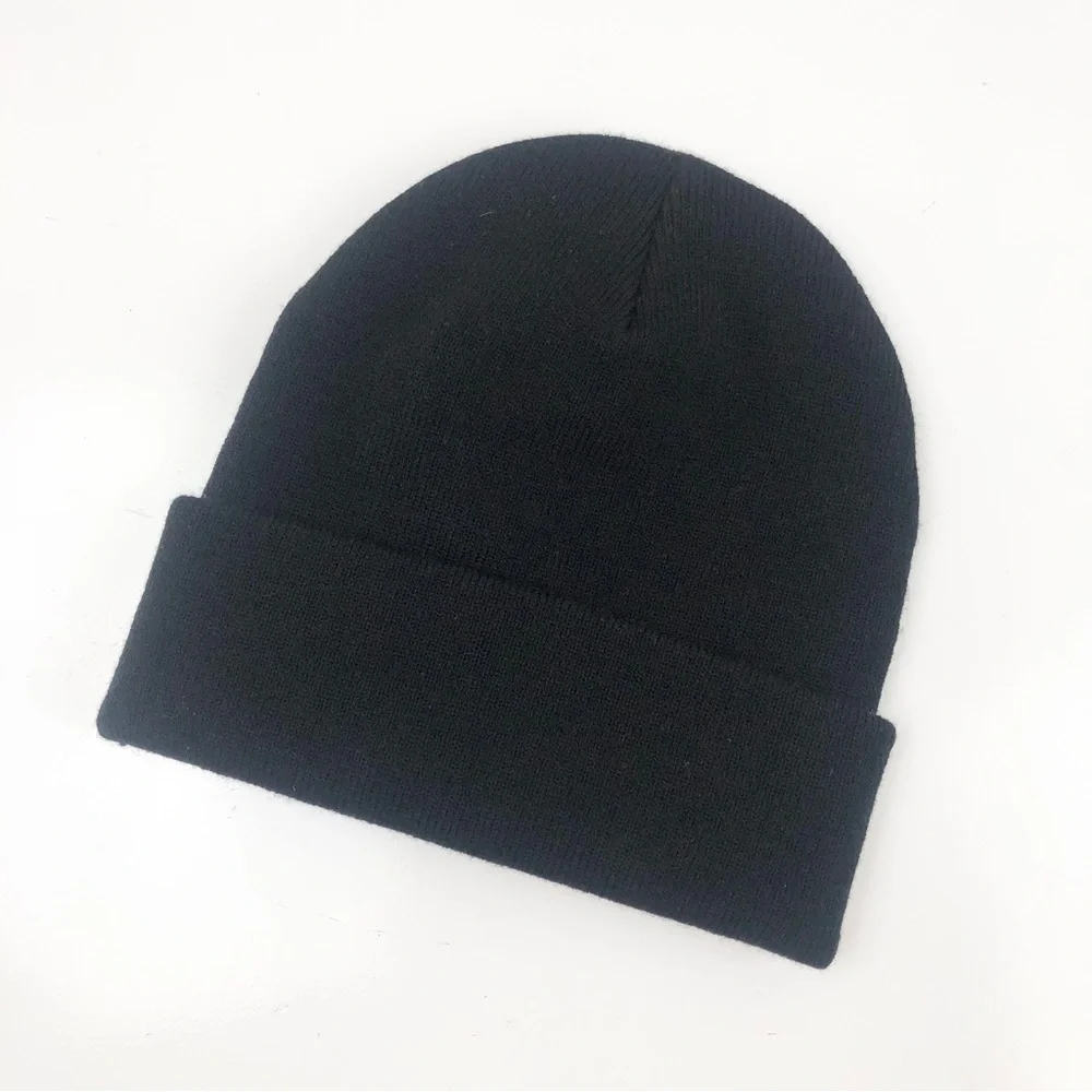 Mammoth Continental Beanie‎ Embroidered Hat Black White